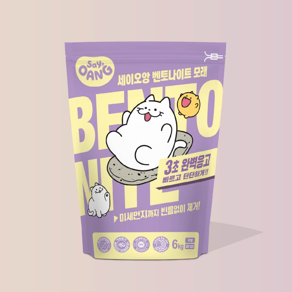 세이오앙 고양이 벤토나이트 모래 일반입자 패키지 예시